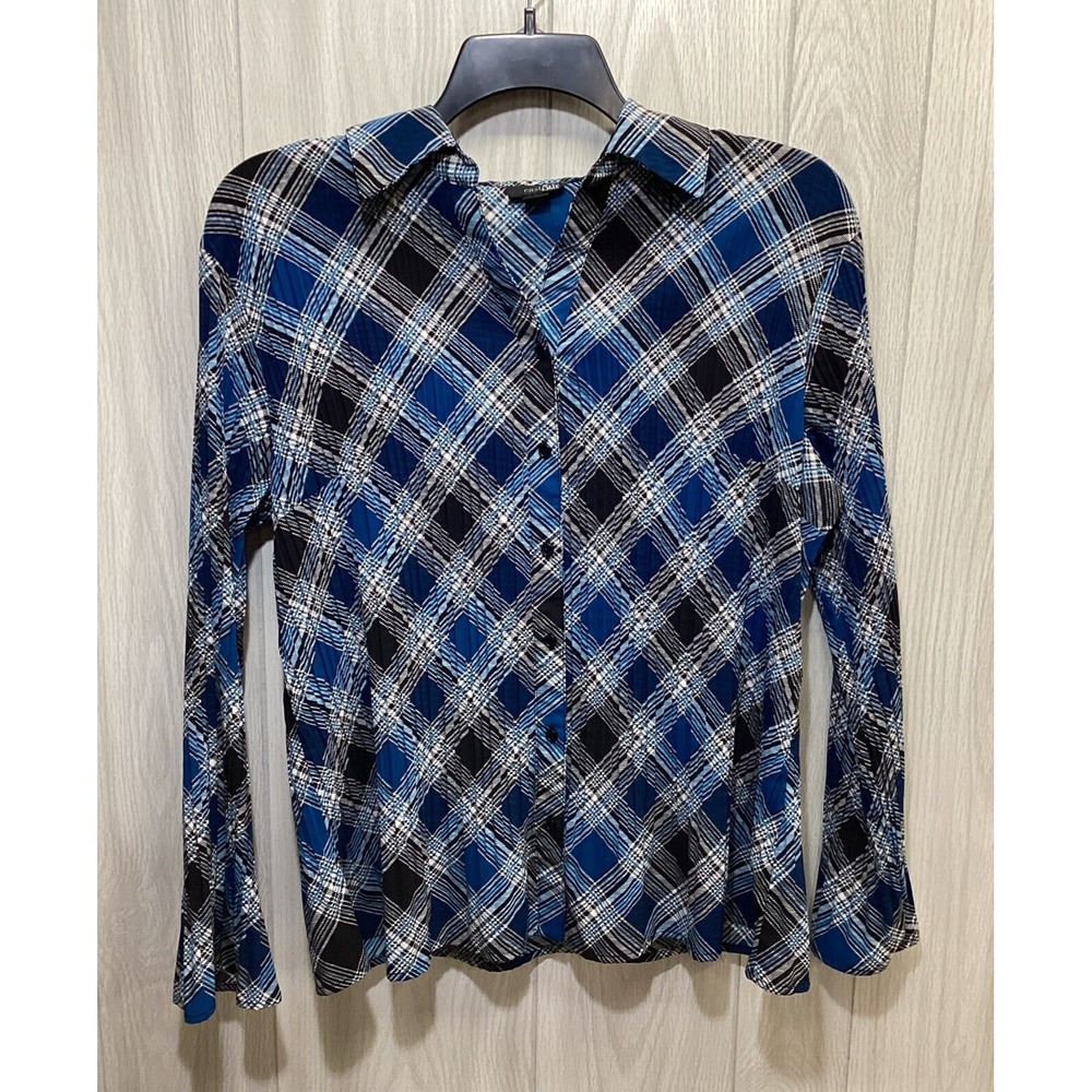 EAST 5TH Women's (Size 24x26") Long Sleeve Button‎ Up Collared Shirt Stretch